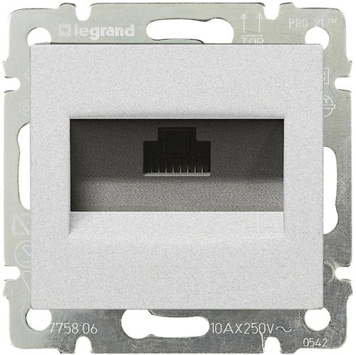 Розетка компьютерная без рамки Legrand Valena 1-м. RJ45 5e алюминий картинка